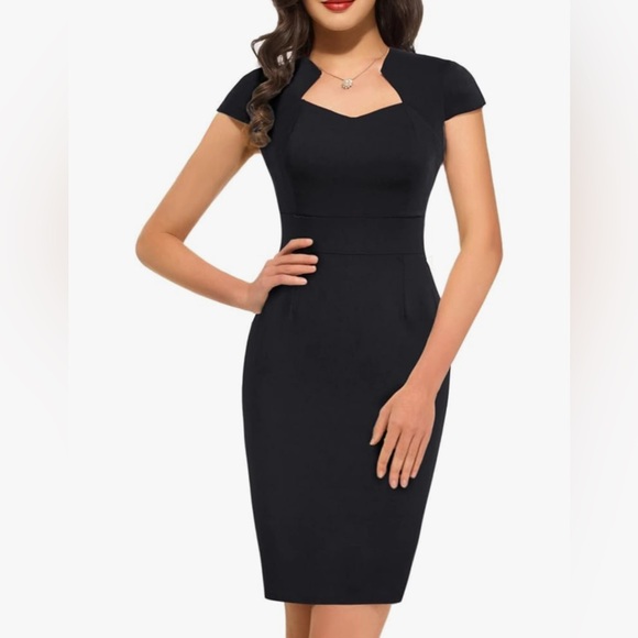 Grace Karin 50s 60s Vintage Pencil Dress with Cap Sleeves - Size L - Picture 3 of 11